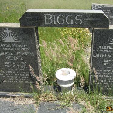 BIGGS Frederick Louwrens Wepener 1915-1983 :: BIGGS Lawrence William 1944-1963