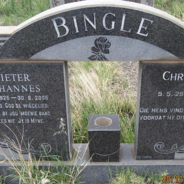 BINGLE Pieter Johannes 1925-2005 &amp; Chrissie H. 1929-1975