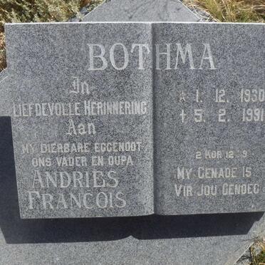 BOTHMA Andries Francois 1930-1991