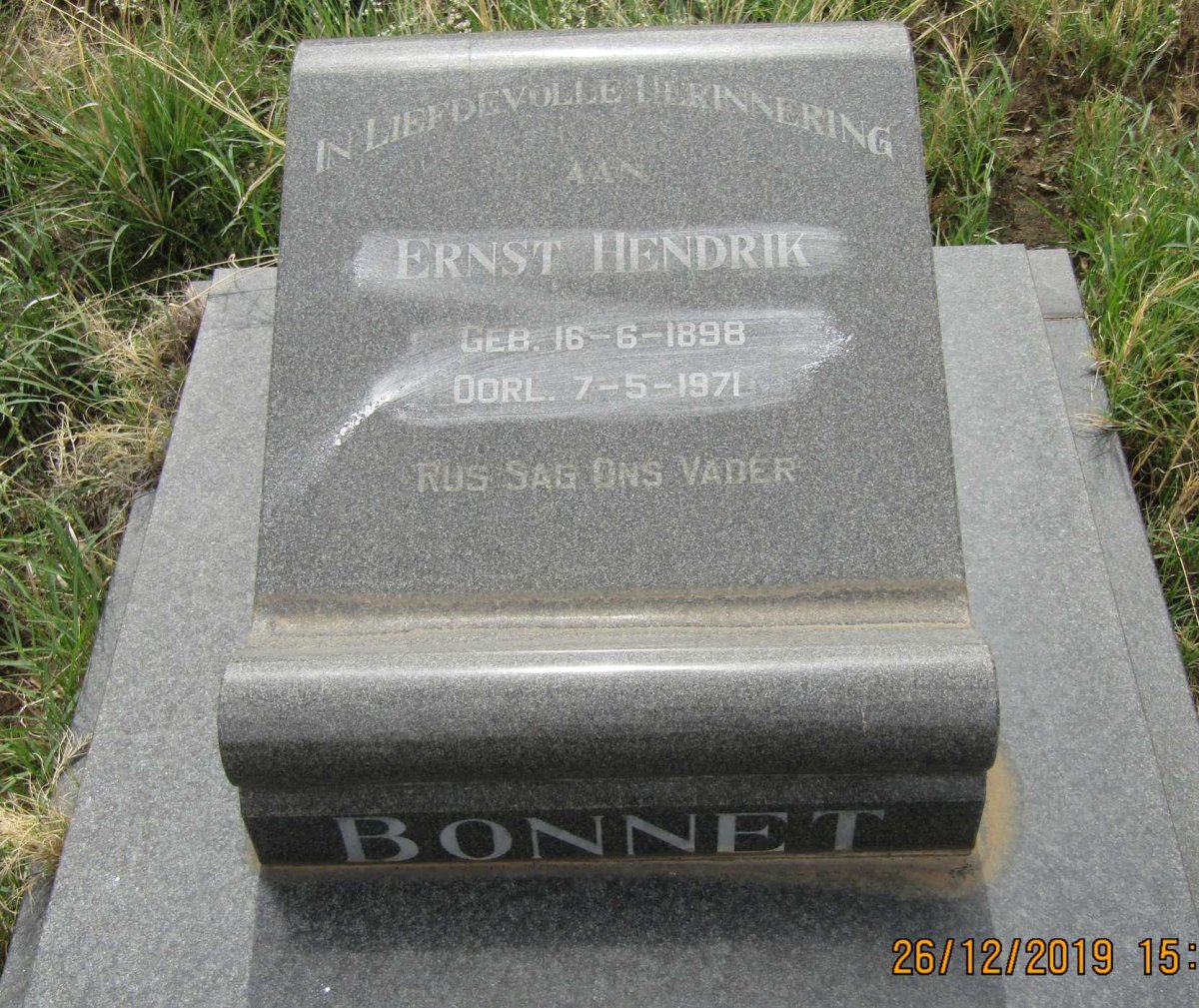 BONNET Ernst Hendrik 1898-1971