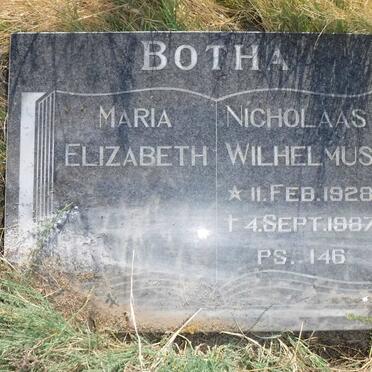 BOTHA Nicholaas Wilhelmus 1928-1987 &amp; Maria Elizabeth
