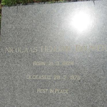 BOUWER Nicolaas Hendrik 1924-1978