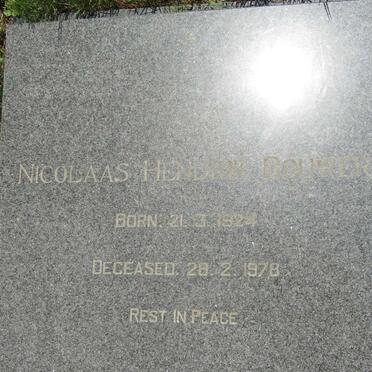 BOUWER Nicolaas Hendrik 1924-1978