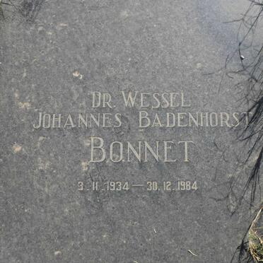 BONNET Wessel Johannes Badenhorst 1934-1984