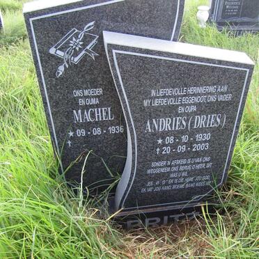 BRITZ Andries 1930-2003 &amp; Machel 1936-
