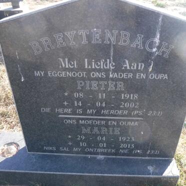 BREYTENBACH Pieter 1918-2002 &amp; Marie 1923-2013