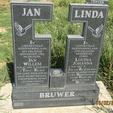 BRUWER Jan Willem 1936-2015 &amp; Louina Johanna 1947-