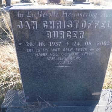 BURGER Jan Christoffel 1937-2002