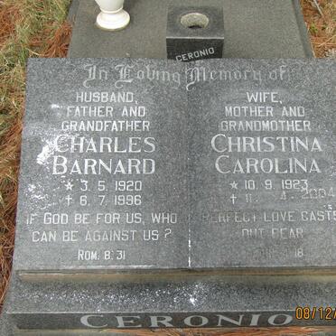 CERONIO Charles Barnard 1920-1996 &amp; Christina Carolina 1923-2004