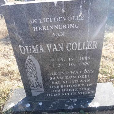 COLLER Ouma, van 1909-1996