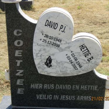 COETZEE David P.J. 1948-2009 &amp; Hettie B. 1948-2007