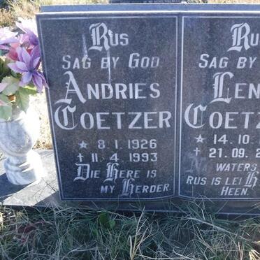 COETZER Andries 1926-1993 &amp; Lenie 1925-2012