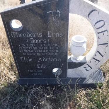 COETZER Theodoris Erns 1924-2000 &amp; Elsie Adriana 1928-2001
