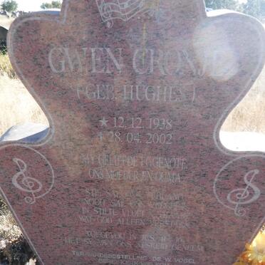CRONJE Gwen nee HUGHES 1938-2002