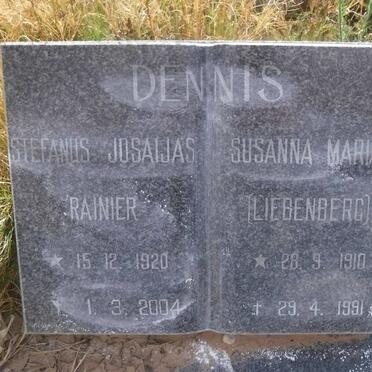 DENNIS Stefanus Josaijas Rainier 1920-2004 &amp; Susanna Maria LIEBENBERG 1910-1991