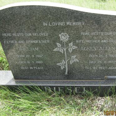 DIESEL William 1907-1980 &amp; Agnes Allen Ada 1909-1977