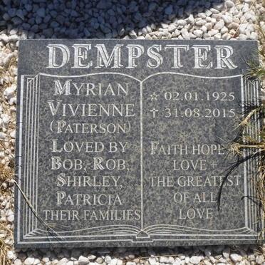 DEMPSTER Bob 1915-1987 &amp; Myrian Vivienne PATERSON 1925-2015