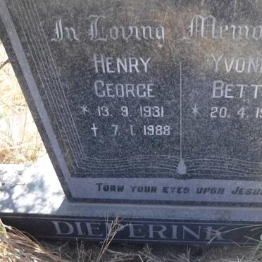 DIEPERINK Henry George 1931-1988 &amp; Yvonne Betty 1934-
