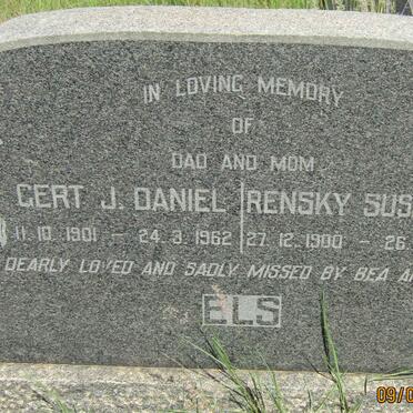 ELS Gert J. Daniel 1901-1962 &amp; Rensky Susanna 1900-1961