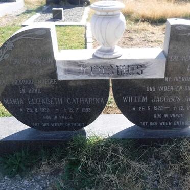 ERASMUS Willem Jacobus Albertus 1928-1984 &amp; Maria Elizabeth Catharina 1923-1993