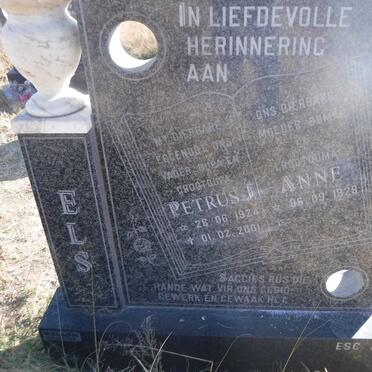 ELS Petrus J. 1924-2001 &amp; Anne 1929-