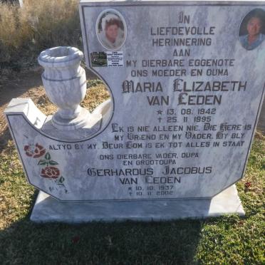 EEDEN Gerhardus Jacobus, van 1937-2002 &amp; Maria Elizabeth 1942-1995
