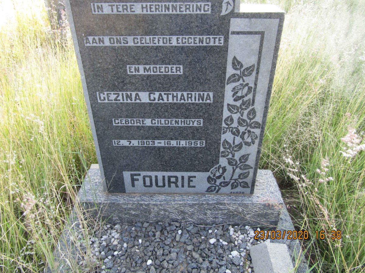 FOURIE Gezina Catharina nee GILDENHUYS 1903-1958