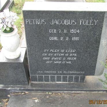 FOLEY Petrus Jacobus 1904-1981