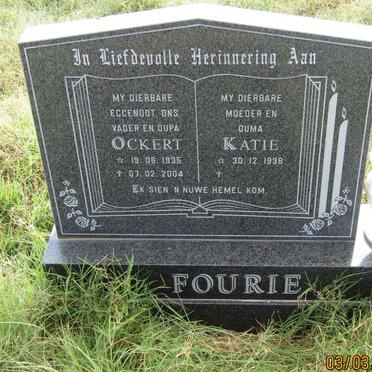 FOURIE Ockert 1935-2004 &amp; Katie 1938-