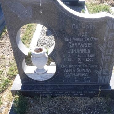 FOURIE Casparus Johannes 1929-1989 &amp; Anna Sophia Catharina 1928-1989