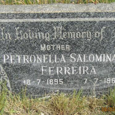 FERREIRA Petronella Salomina 1895-1960