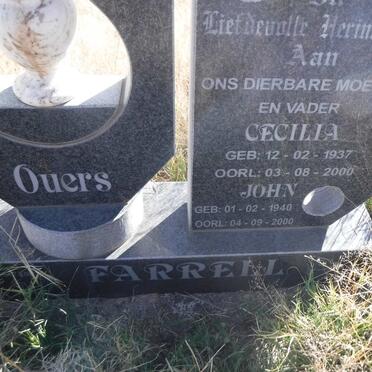 FARRELL John 1940-2000 &amp; Cecilia 1937-2000