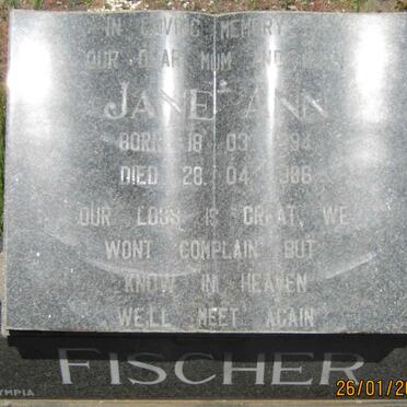 FISCHER Jane Ann 1894-1986