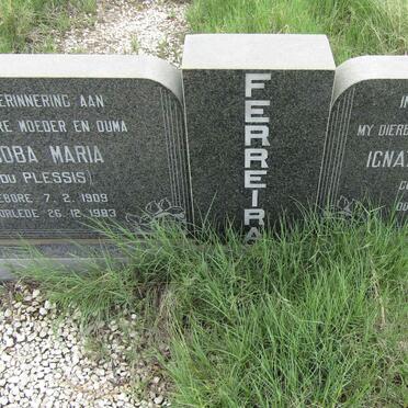 FERREIRA Ignatius Stephanus 1903-1977 &amp; Jacoba Maria  DU PLESSIS 1909-1983