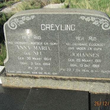 GREYLING Johannes 1901-1969 &amp; Anna Maria NEL 1904-1984