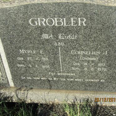 GROBLER Cornelius J. 1913-1970 &amp; Myrle E. 1931-1994