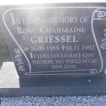 GRIESSEL Rose Charmaine 1959-1992