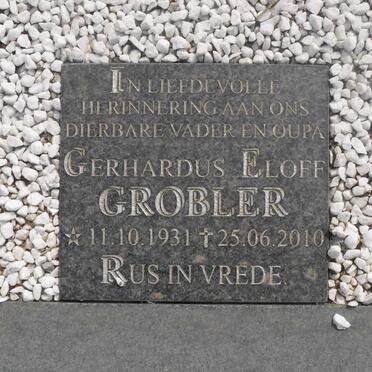 GROBLER Gerhardus Eloff 1931-2010 &amp; Jacoba Maria Susanna 1933-1983