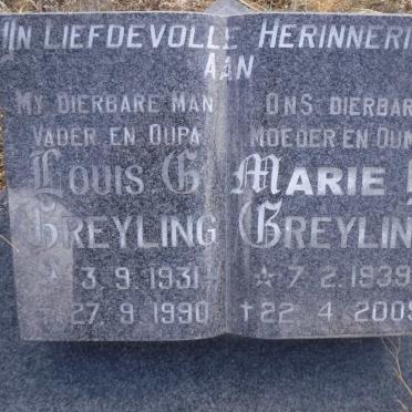 GREYLING Louis C. 1931-1990 &amp; Marie Y. 1939-2005