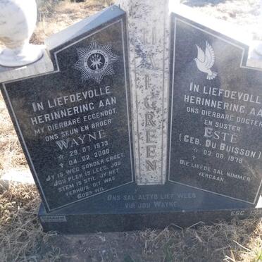 HALGREEN Wayne 1973-2000 &amp; Estie DU BUISSON 1978-