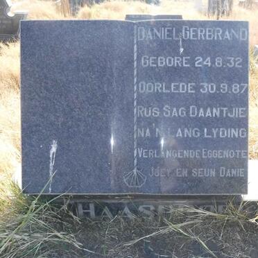 HAASBROEK Daniel Gerbrand 1932-1987