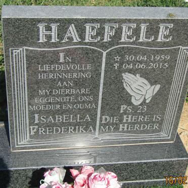 HAEFELE Isabella Frederika 1959-2015