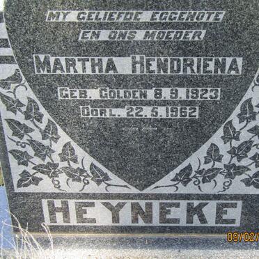 HEYNEKE Martha Hendriena nee GOLDEN 1923-1962