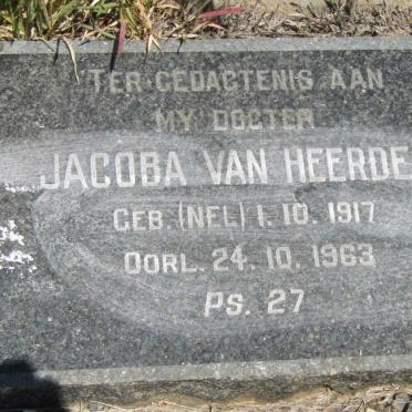 HEERDEN Jacoba, van nee NEL 1917-1963