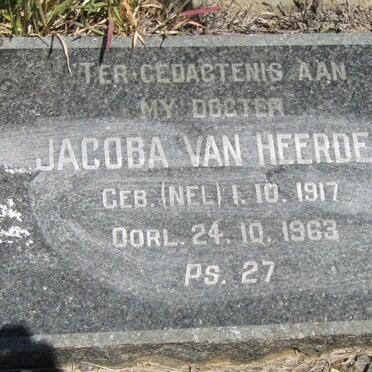 HEERDEN Jacoba, van nee NEL 1917-1963