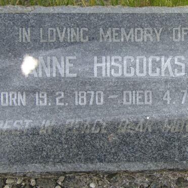 HISCOCKS Anne 1870-1951