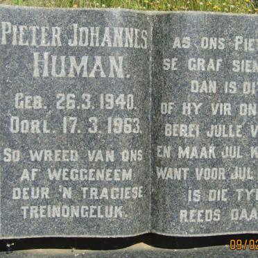 HUMAN Pieter Johannes 1940-1963