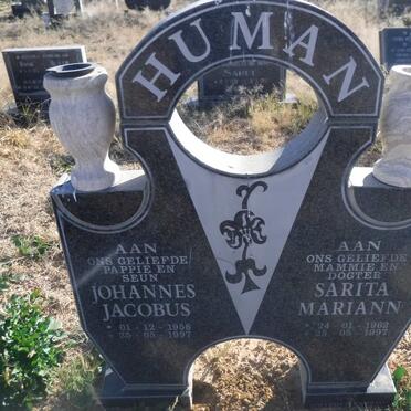 HUMAN Johannes Jacobus 1958-1997 &amp; Sarita Mariann 1962-1997