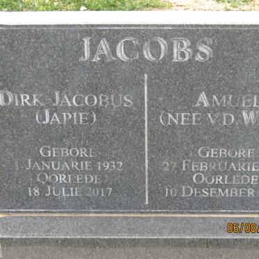 JACOBS Dirk Jacobus 1932-2017 & Amuel V.D. WALT 1935-2019