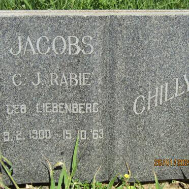 JACOBS C.J. Rabie nee LIEBENBERG 1900-1963